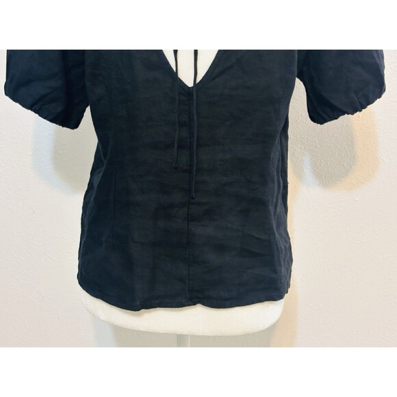 J. Crew Women Size 8 V-Back Linen Button Up Blouse Boho Timeless Closet Staple - Picture 10 of 14